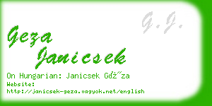 geza janicsek business card